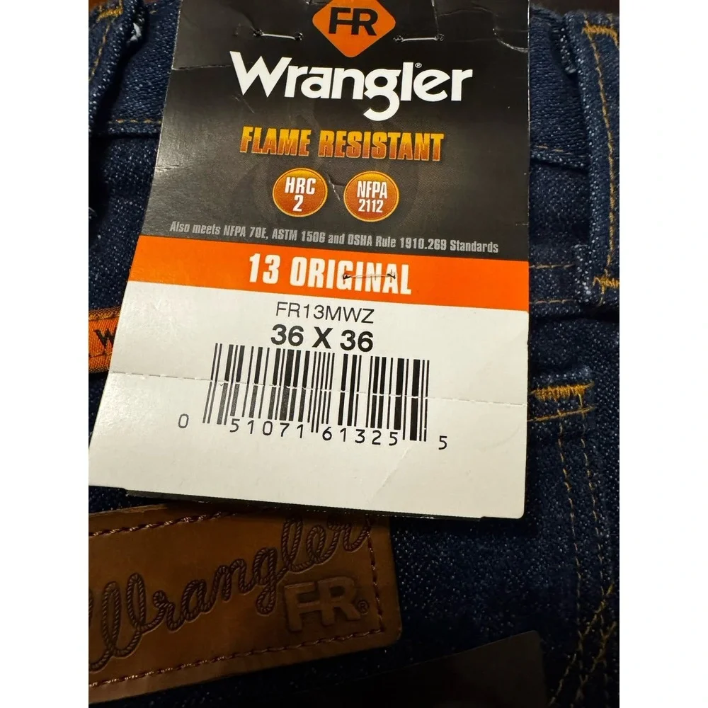 Wrangler FR 13MWZ Jeans 36x36 Original Fit Flame Resistant NWT
